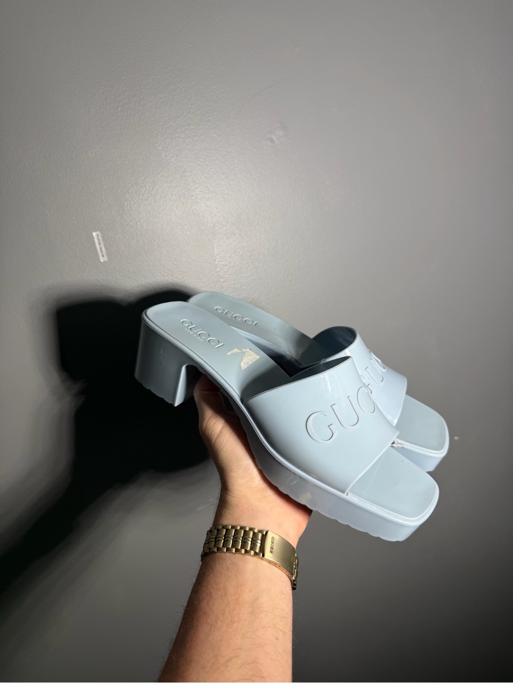 Gucci Rubber Platform Sandals Size EU 39 - Picture 2 of 12